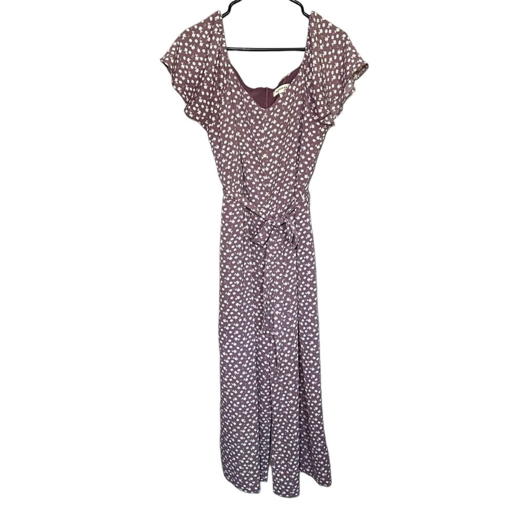 ⭐️Monteau Los Angeles Ditsy Floral Purple Jumpsuit- size juniors Large